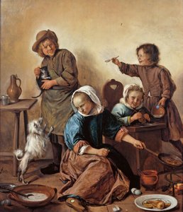 Çocuk Yemeği, yaklaşık 1665. by Jan Havickszoon Steen