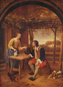 Yolcunun Dinlenmesi (petrol) by Jan Havickszoon Steen