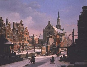 Kışın Kasaba Manzarası by Jan Hendrik Verheyen