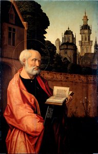 Aziz Pierre Detay. Jan Provost tarafından ahşap üzerine boyama (yaklaşık 1465-1529) Dim. 140x90 cm Genler, Galleria di Palazzo Bianco by Jan II Provost