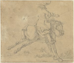 Bir destek ata binici by Jan Jacobsz van der Stoffe