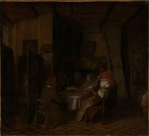 Köylü Kulübesinde Bir Aile Yemeği by Jan Josef Horemans the elder