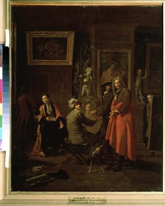 ""Ressam stüdyosu"" (Ressam stüdyosu) Jan Joseph Horemans the Elder (1682-1759) 1725-1730 Puşkin Müzesi Moskova