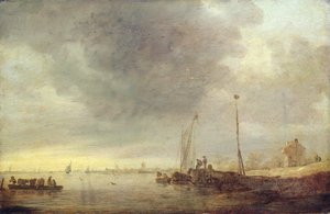 Nehir ve Feribot Manzarası, 1646