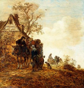 Bir Kulübe Tarafından Arabada Köylüler Jan Josephsz, 1651 by Jan Josephsz van Goyen