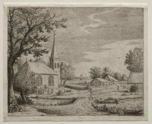 Köy Kilisesi. by Jan Josephsz van Goyen