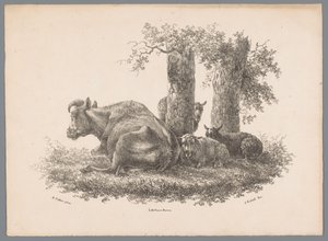 Bir inek ve üç koyun Beesten Studien, J. Kobell