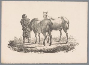 İnsan ve İki At Beesten Studien, Paul Potter Nr.'dan sonra J. Kobell tarafından. 1 (dizi başlığı) by Jan Kobell (III)