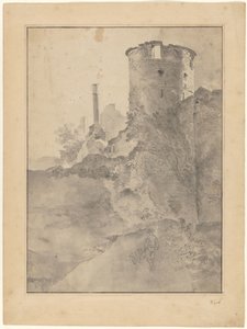 Yıkık Bir Duvarın Yanındaki İtalyan Tarzı Yuvarlak Kulenin Görünümü by Jan Lapp