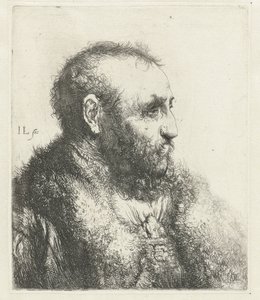 Kürk mantolu yaşlı bir adamın büstü by Jan Lievens