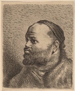 Kalın Dudaklı Bir Adamın Büstü by Jan Lievens