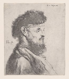 Kürk Başlıklı Bir Adamın Büstü, 17. yüzyıl. by Jan Lievens