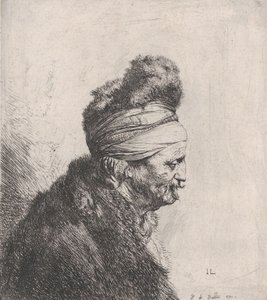 Kürk Şapkalı Yaşlı Bir Adamın Büstü, yak. 1631. by Jan Lievens