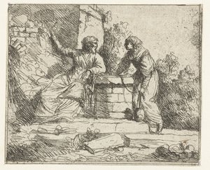İsa ve Samiriyeli Kadın by Jan Lievens