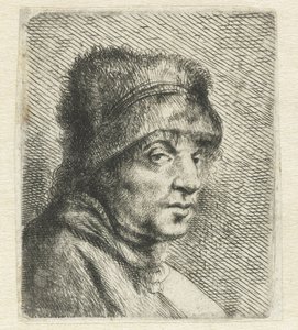 Şapkalı bir adamın başı Variae Effigies a Joanne Livio (dizi adı) by Jan Lievens