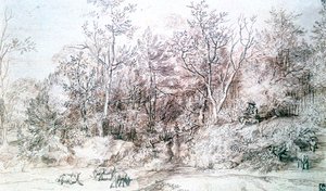Flüt Çalan Kişi ile Manzara, c1627-1674 by Jan Lievens