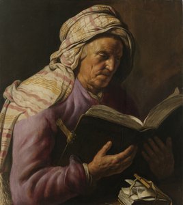 Yaşlı Kadın Okuma, 1626-1633 by Jan Lievens
