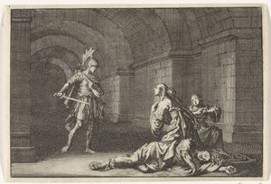 Lupus tarafından öldürülen kızı ile Caesonia by Jan Luyken