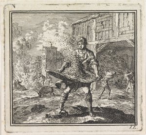 Adam buğdayı samandan ayırıyor by Jan Luyken