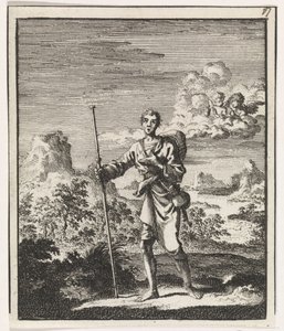 Bir dağ manzarasında hacı by Jan Luyken