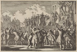 Aberdeen Sokak Sahnesi Katolik Diniyle Alay Ediyor, 1689 by Jan Luyken