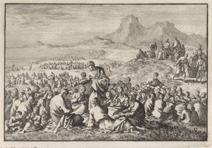 Yedi Somun ve İki Balığın Mucizevi Çoğalması by Jan Luyken