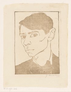 Papyon ile kendi kendine portre by Jan Mankes (signed by artist)