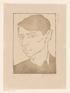 Papyon ile kendi kendine portre by Jan Mankes