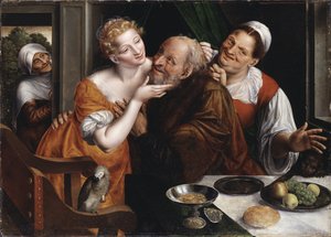 Le couple mal assorti - Uyuşmayan Çift, Massys (Matsys), Ocak (1510-1575). ahşap üzerine yağ