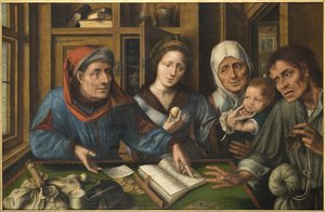 Ondalığın ödenmesi (vergi tahsildarı) - The Tithing, Massys (Matsys), Ocak (1510-1575). ahşap üzerine yağ