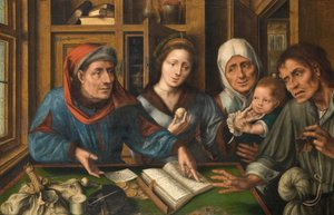 Kiracılar Ofisi, 1514 (ahşaptan tuval üzerine yağlıboya) by Jan Massys or Metsys