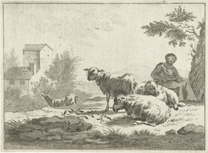 koyun sürüsü ile çoban by Jan Matthias Cok