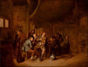 Bir handa sigara içen ve müzik çalan figürler, 1640 dolayları (panelde yağlı boya) by Jan Miense Molenaer
