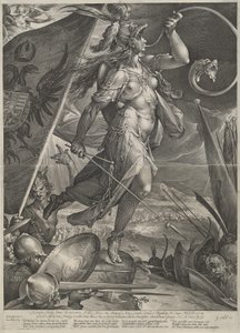 Bellona Türklere Karşı İmparatorluk Ordularına Önderlik Ediyor by Jan Muller after Bartholomaeus Spranger