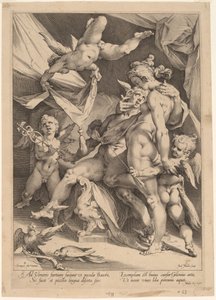 Venüs ve Merkür by Jan Muller, after Bartholomaeus Spranger