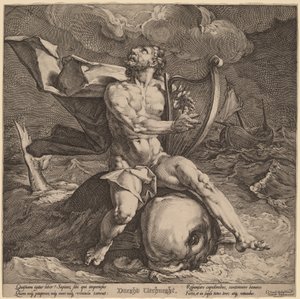 bir yunus üzerinde Arion by Jan Muller, after Cornelis Cornelisz van Haarlem