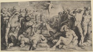 Servet Hediyelerini Dağıtıyor by Jan Muller, after Cornelis Cornelisz van Haarlem