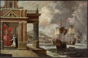 İnebahtı Savaşı: Ricci Aziz Catherine ve gemiye binme, 1671. by Jan Peeters the Elder