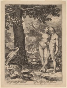 Adem ve Havva Bilgi Ağacından Önce by Jan Pietersz Saenredam after Abraham Bloemaert
