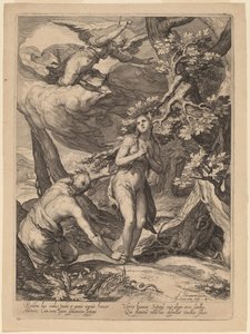 Eden'den kovulma by Jan Pietersz Saenredam after Abraham Bloemaert