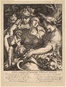 Ceres ve Bacchus olmadan Venüs soğuk by Jan Pietersz Saenredam, after Abraham Bloemaert