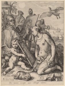 Çıplak Bir Kadını Resimleyen Sanatçı: Görsel Algı Alegorisi by Jan Pietersz Saenredam after Hendrik Goltzius