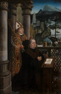 Donörün Aziz Nicholas ile ve Donörün Karısının Aziz Godeliva ile detayı, c.1515-21 (panel üzerine yağlıboya) by Jan Provoost