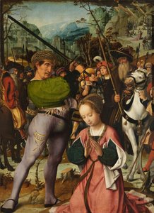 Saint Catherine'in kafasının kesilmesi (panel üzerine yağlıboya) by Jan Provoost