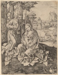 Bir Manzaradaki Kutsal Aile by Jan Rombouts the Elder