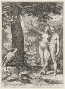Adem ve Havva, İyilik ve Kötülük Bilgisi Ağacının Önünde Adem ve Havva (dizi adı) by Jan Saenredam