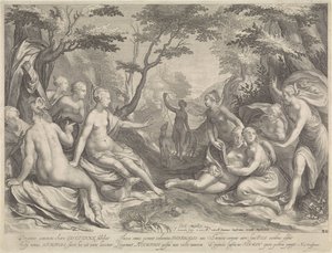 Diana, Callisto'nun hamileliğini keşfeder by Jan Saenredam