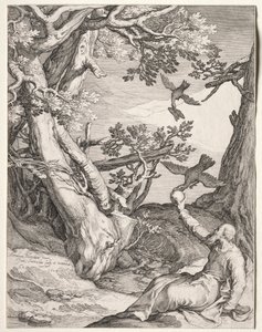 Elijah Vahşi Doğada Beslenen Kuzgunlar by Jan Saenredam