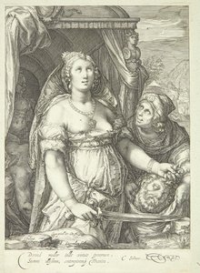 Holofernes kafalı Judith by Jan Saenredam