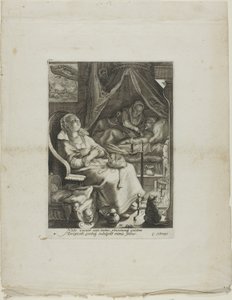 Gece, Dört Vakit Gününden dördüncü tabak by Jan Saenredam
